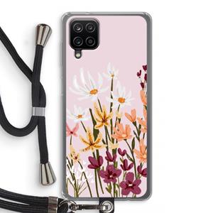 CaseCompany Painted wildflowers: Samsung Galaxy A12 Transparant Hoesje met koord