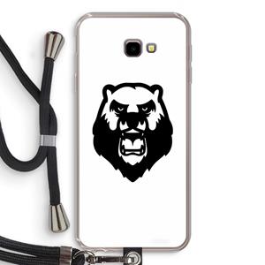 CaseCompany Angry Bear (white): Samsung Galaxy J4 Plus Transparant Hoesje met koord