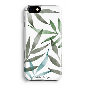 CaseCompany Tropical watercolor leaves: iPhone 8 Volledig Geprint Hoesje