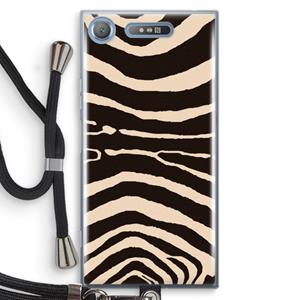 CaseCompany Arizona Zebra: Sony Xperia XZ1 Transparant Hoesje met koord