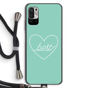 CaseCompany Best heart pastel: Xiaomi Redmi Note 10 5G Transparant Hoesje met koord