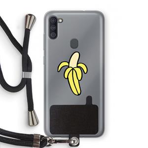 CaseCompany Banana: Samsung Galaxy A11 Transparant Hoesje met koord