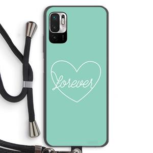 CaseCompany Forever heart pastel: Xiaomi Redmi Note 10 5G Transparant Hoesje met koord