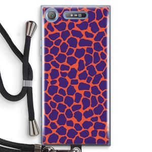 CaseCompany Purple Giraffe: Sony Xperia XZ1 Transparant Hoesje met koord