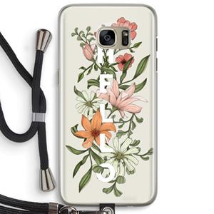 CaseCompany Hello bloemen: Samsung Galaxy S7 Edge Transparant Hoesje met koord