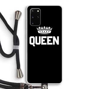 CaseCompany Queen zwart: Samsung Galaxy S20 Plus Transparant Hoesje met koord