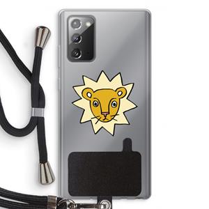 CaseCompany Kleine leeuw: Samsung Galaxy Note 20 / Note 20 5G Transparant Hoesje met koord