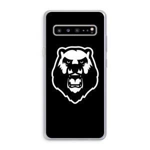 CaseCompany Angry Bear (black): Samsung Galaxy S10 5G Transparant Hoesje