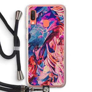 CaseCompany Pink Orchard: Samsung Galaxy A20e Transparant Hoesje met koord