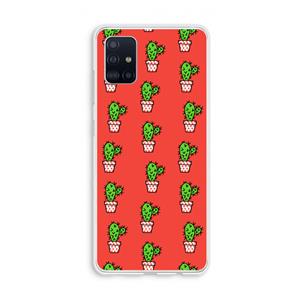 CaseCompany Mini cactus: Galaxy A51 4G Transparant Hoesje