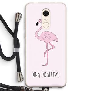 CaseCompany Pink positive: Xiaomi Redmi 5 Transparant Hoesje met koord