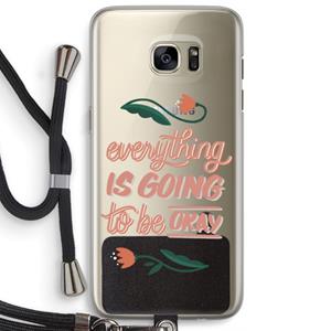 CaseCompany Optimistic flower girl: Samsung Galaxy S7 Edge Transparant Hoesje met koord