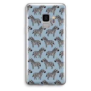 CaseCompany Zebra: Samsung Galaxy S9 Transparant Hoesje