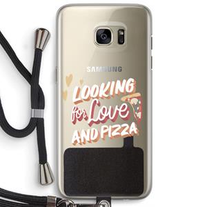 CaseCompany Pizza is the answer: Samsung Galaxy S7 Edge Transparant Hoesje met koord