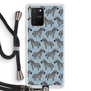 CaseCompany Zebra: Samsung Galaxy S10 Lite Transparant Hoesje met koord