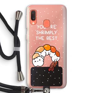 CaseCompany You're Shrimply The Best: Samsung Galaxy A20e Transparant Hoesje met koord