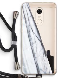 CaseCompany Gestreepte marmer: Xiaomi Redmi 5 Transparant Hoesje met koord