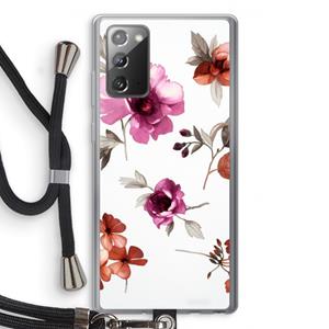 CaseCompany Geschilderde bloemen: Samsung Galaxy Note 20 / Note 20 5G Transparant Hoesje met koord