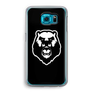CaseCompany Angry Bear (black): Samsung Galaxy S6 Transparant Hoesje