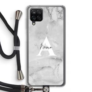 CaseCompany Ivory Marble: Samsung Galaxy A12 Transparant Hoesje met koord