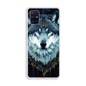 CaseCompany Darkness Wolf: Galaxy A51 4G Transparant Hoesje
