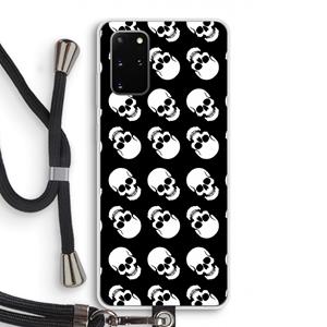 CaseCompany Musketon Skulls: Samsung Galaxy S20 Plus Transparant Hoesje met koord