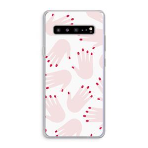 CaseCompany Hands pink: Samsung Galaxy S10 5G Transparant Hoesje