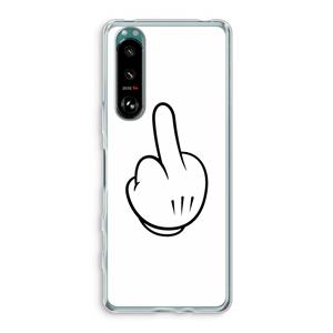 CaseCompany Middle finger white: Sony Xperia 5 III Transparant Hoesje