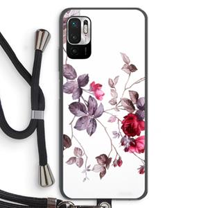 CaseCompany Mooie bloemen: Xiaomi Redmi Note 10 5G Transparant Hoesje met koord
