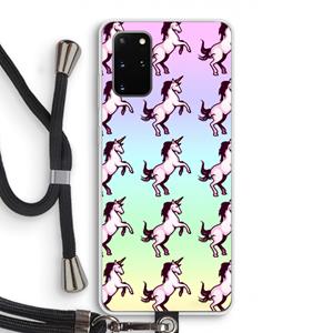 CaseCompany Musketon Unicorn: Samsung Galaxy S20 Plus Transparant Hoesje met koord