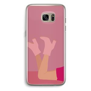 CaseCompany Pink boots: Samsung Galaxy S7 Edge Transparant Hoesje