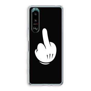 CaseCompany Middle finger black: Sony Xperia 5 III Transparant Hoesje