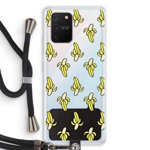 CaseCompany Bananas: Samsung Galaxy S10 Lite Transparant Hoesje met koord