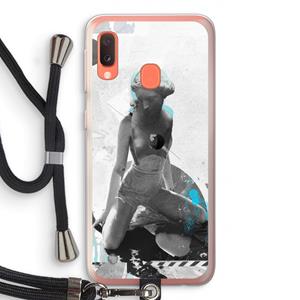 CaseCompany I will not feel a thing: Samsung Galaxy A20e Transparant Hoesje met koord
