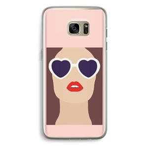 CaseCompany Red lips: Samsung Galaxy S7 Edge Transparant Hoesje