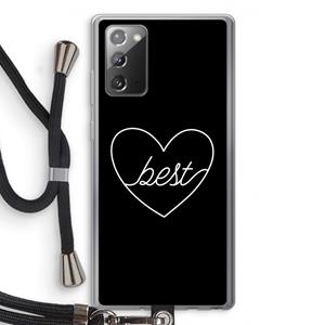 CaseCompany Best heart black: Samsung Galaxy Note 20 / Note 20 5G Transparant Hoesje met koord