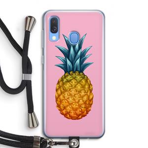 CaseCompany Grote ananas: Samsung Galaxy A40 Transparant Hoesje met koord