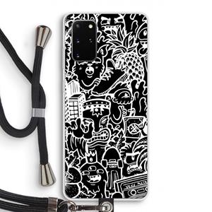 CaseCompany Vexx Black Mixtape: Samsung Galaxy S20 Plus Transparant Hoesje met koord