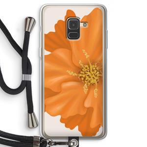 CaseCompany Orange Ellila flower: Samsung Galaxy A8 (2018) Transparant Hoesje met koord
