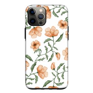 CaseCompany Peachy flowers: iPhone 12 Tough Case
