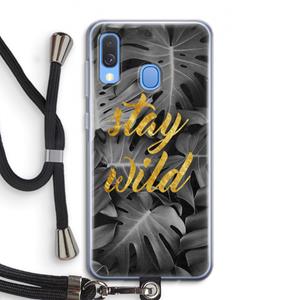 CaseCompany Stay wild: Samsung Galaxy A40 Transparant Hoesje met koord