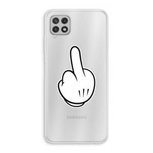 CaseCompany Middle finger black: Samsung Galaxy A22 4G Transparant Hoesje