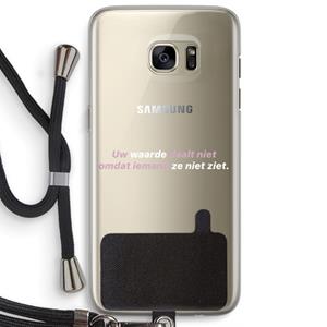CaseCompany uw waarde daalt niet: Samsung Galaxy S7 Edge Transparant Hoesje met koord
