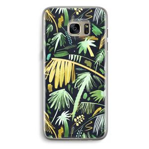 CaseCompany Tropical Palms Dark: Samsung Galaxy S7 Edge Transparant Hoesje