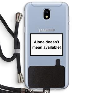 CaseCompany Alone: Samsung Galaxy J5 (2017) Transparant Hoesje met koord
