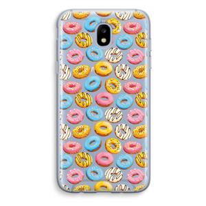 CaseCompany Pink donuts: Samsung Galaxy J5 (2017) Transparant Hoesje