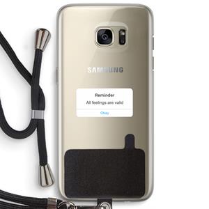 CaseCompany Reminder: Samsung Galaxy S7 Edge Transparant Hoesje met koord