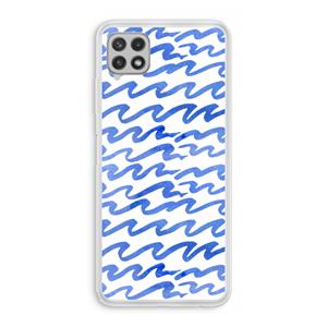 CaseCompany Blauwe golven: Samsung Galaxy A22 4G Transparant Hoesje