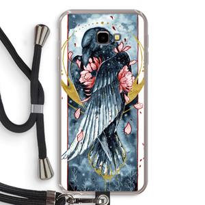 CaseCompany Golden Raven: Samsung Galaxy J4 Plus Transparant Hoesje met koord