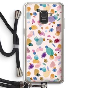 CaseCompany Terrazzo Memphis Pink: Samsung Galaxy A8 (2018) Transparant Hoesje met koord